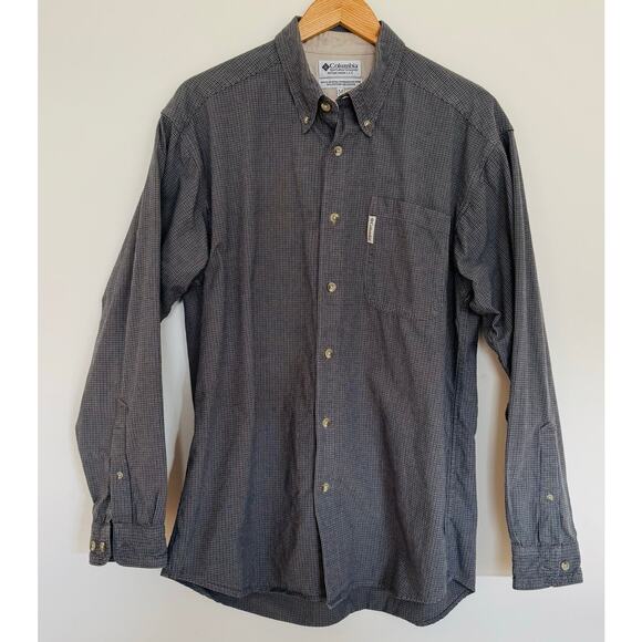 Columbia Sportswear USA Mens Cotton Grey Plaid Long Sleeve Button Down Shirt M - Picture 2 of 7